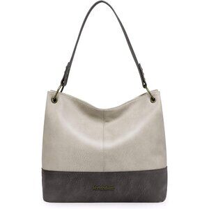 Women A-grey Imported Zipper Ladies Shoulder Handbags with Back Pocket